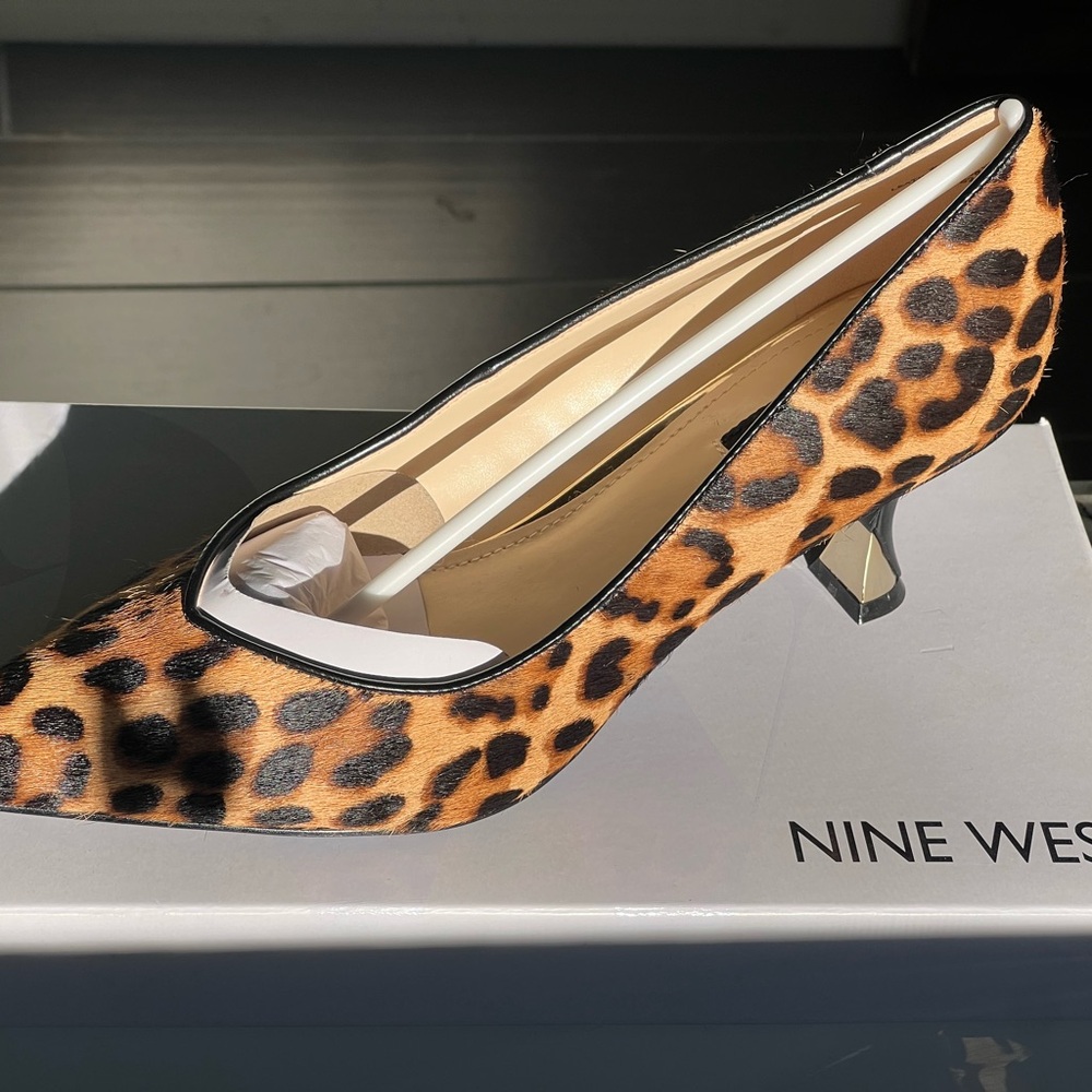 Nine West Ariel’s Leopard Print Pointed Toe Kitten Heel Pumps - Women - Picture 4 of 11